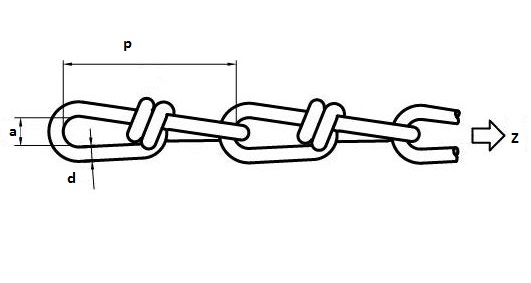 Knotenkette DIN 5686 Ø 2,5 mm verzinkt