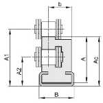 Kettenführungsprofil 10B-1 Typ ''A-RC'' Profil Combi 2 C 3 34,4x20 in 2-m-Stücken ohne C-Profil